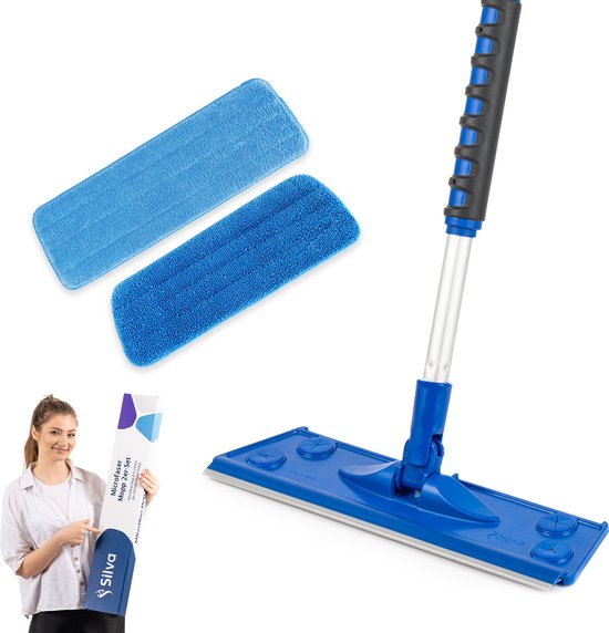 Silva Mop Vloerwisser - 3-in-1 Set voor Nat en Droog dweilen en