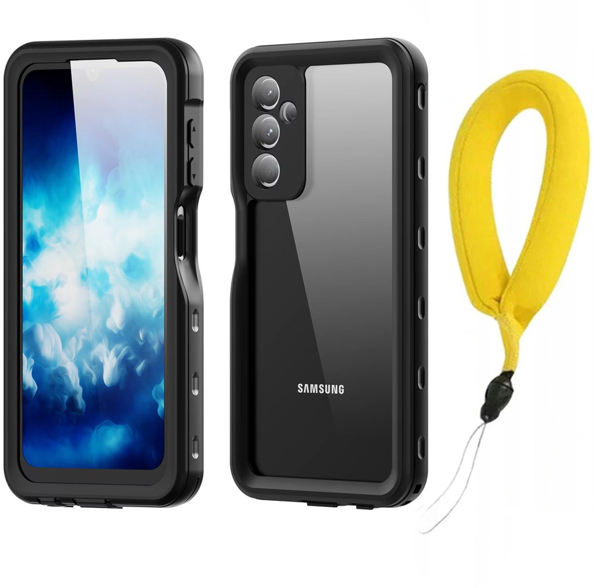 IP68 waterdichte behuizing met 360+ band voor Galaxy A25 5G (zwart)