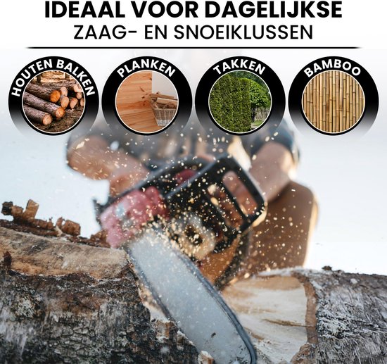 ToolX Mini kettingzaag - Kettingzaag - Mini Kettingzaag met accu - Snoeizaag - Boomzaag - 2 accu's - Inc. accessoires — afbeelding 5