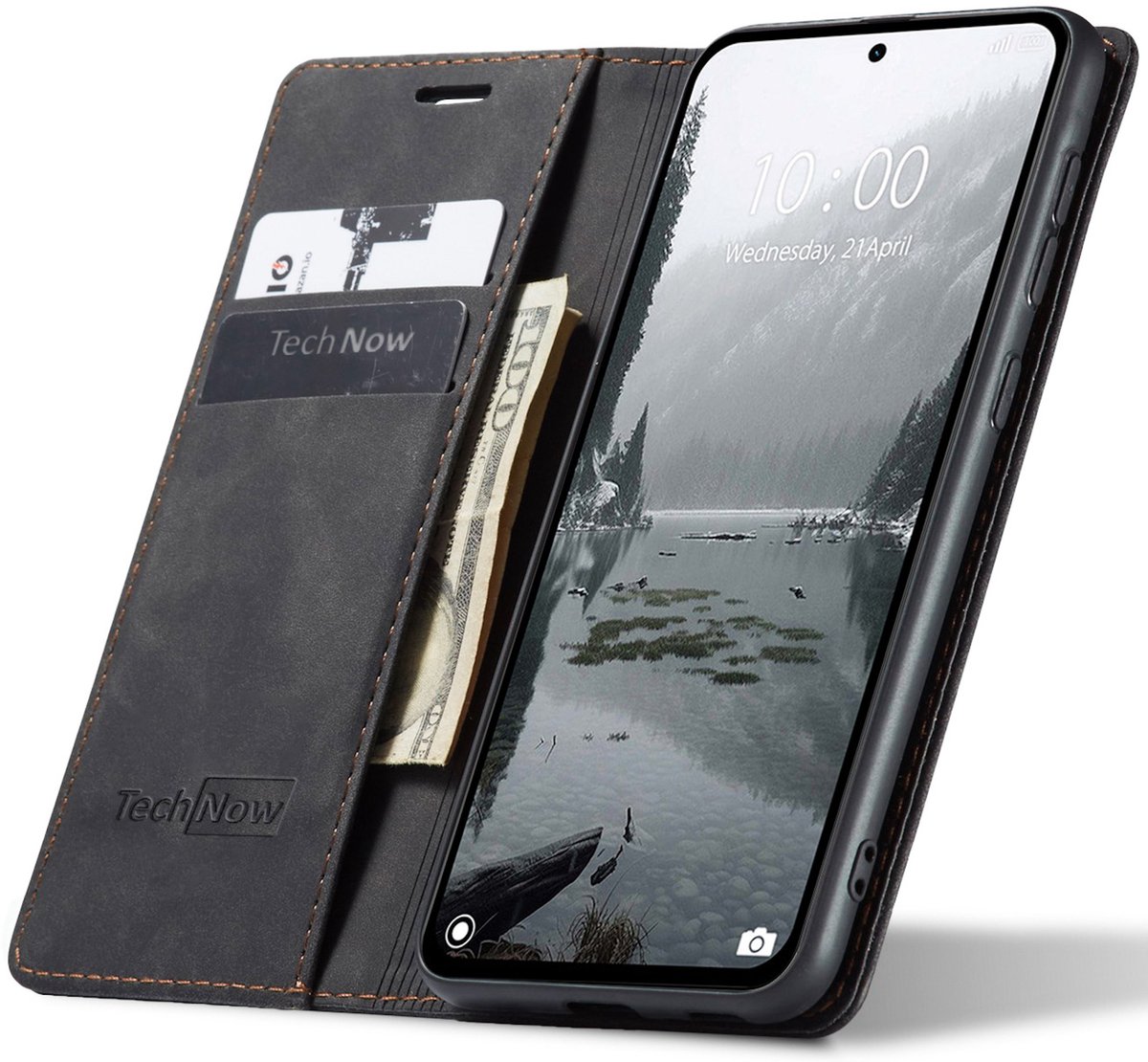 Hoesje geschikt voor Xiaomi Redmi Note 14 4G - Book Case Leer Slimline Zwart
