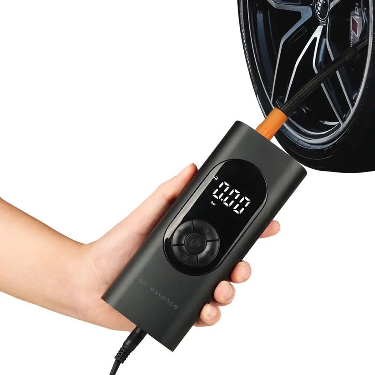 Snoerloze elektrische auto-, bal-, fiets-, matraspomp, Air-Essence Pampero 80W-6BAR-100PSI-2000mAh