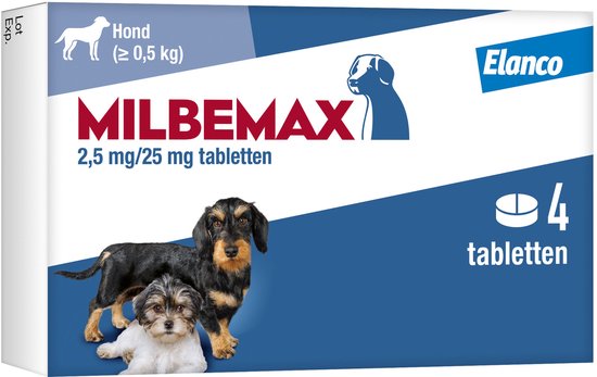 Milbemax Ontworming Tabletten Hond 0,5 - 10 kg 2 x 2 tabletten