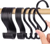 S-Haak Asymmetrisch Groot Zwart Set Hangers Kapstok Keuken Garage Kantoor