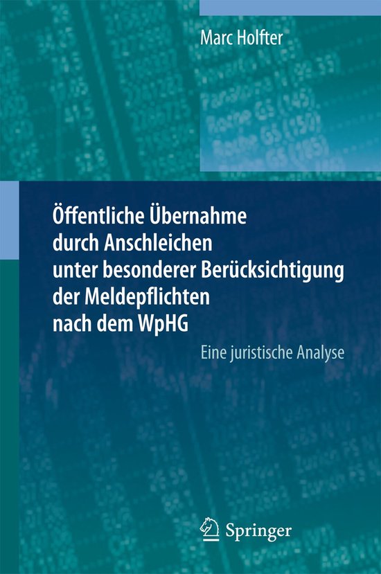 Ffentliche Bernahme Durch Anschleichen Unter Besonderer Ber  ... - cover