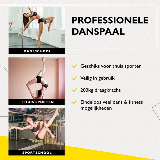 Afneembare Danspaal/draagbare Fitnesspaal/stripteasepaal Afneembare Danspaal/draagbare Fitnesspaal/stripteasepaal
