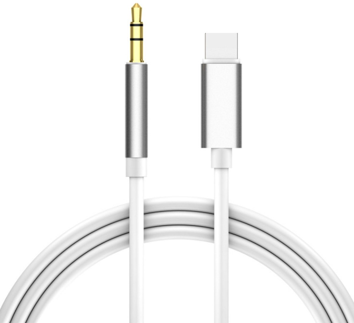 USB C naar Headphone Jack Audio Aux Kabel - Aux Kabel USB C Auto - 1 Meter - 3,5 mm - Zwart