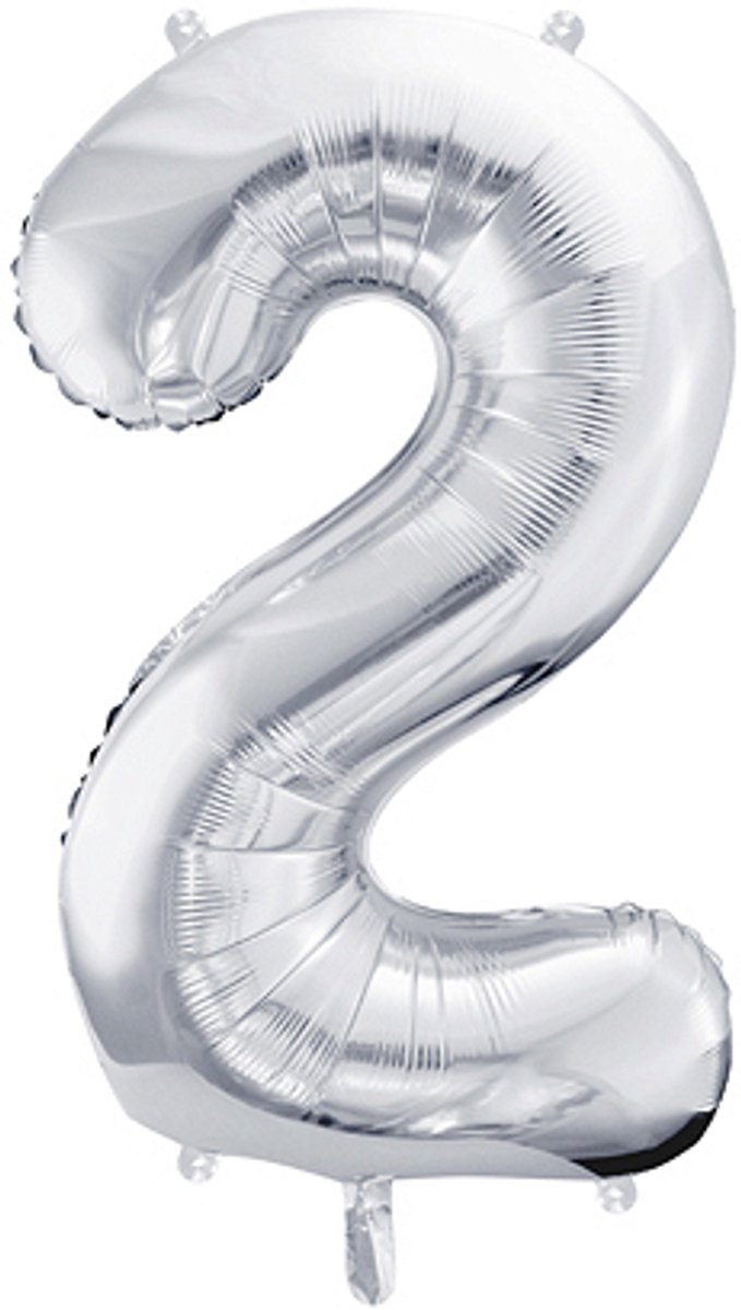 Cijfer 2 (86 cm) - Zilver
