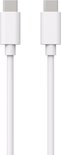 Twee witte USB-C naar USB-C kabels.