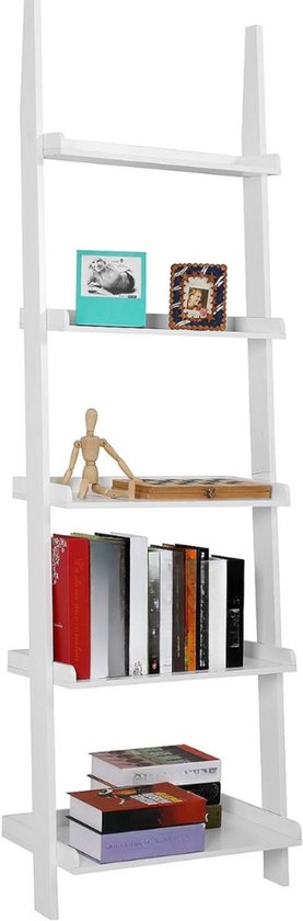 Zylo® Ladderrek - Ladderkast - Ladder Rek - Wit - ‎37cm x 64cm x 180cm