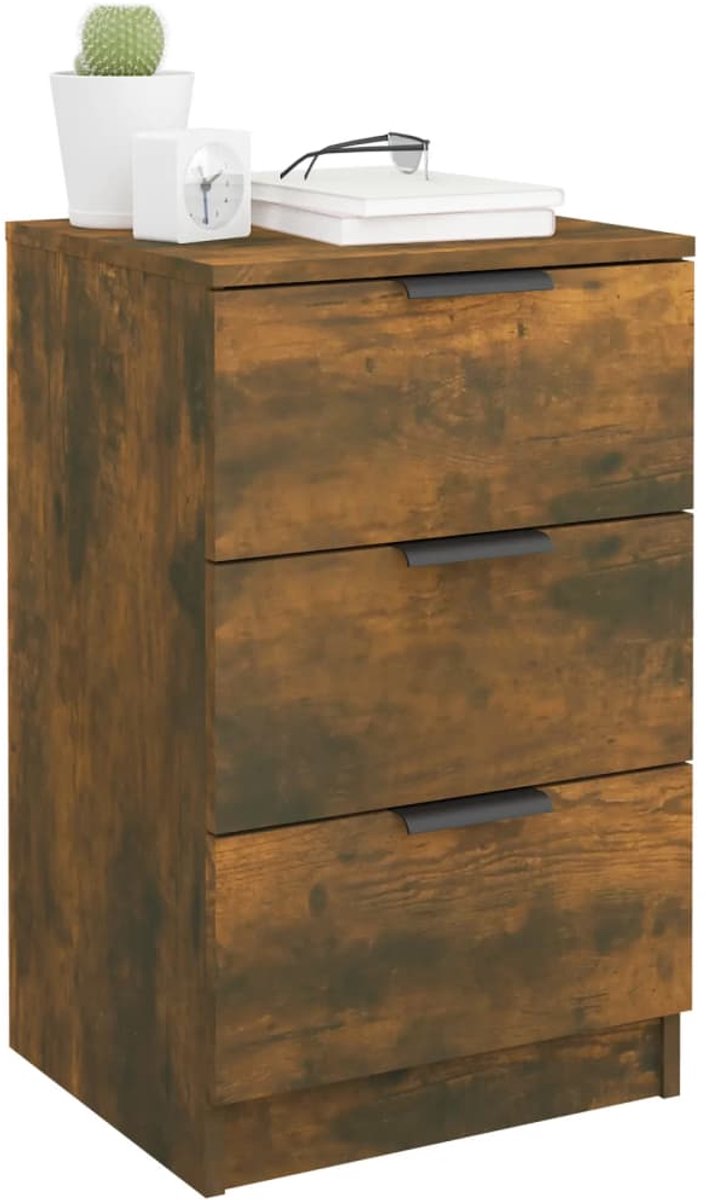 FIONERA Nachtkastje 40x36x65 cm gerookt eikenkleurig