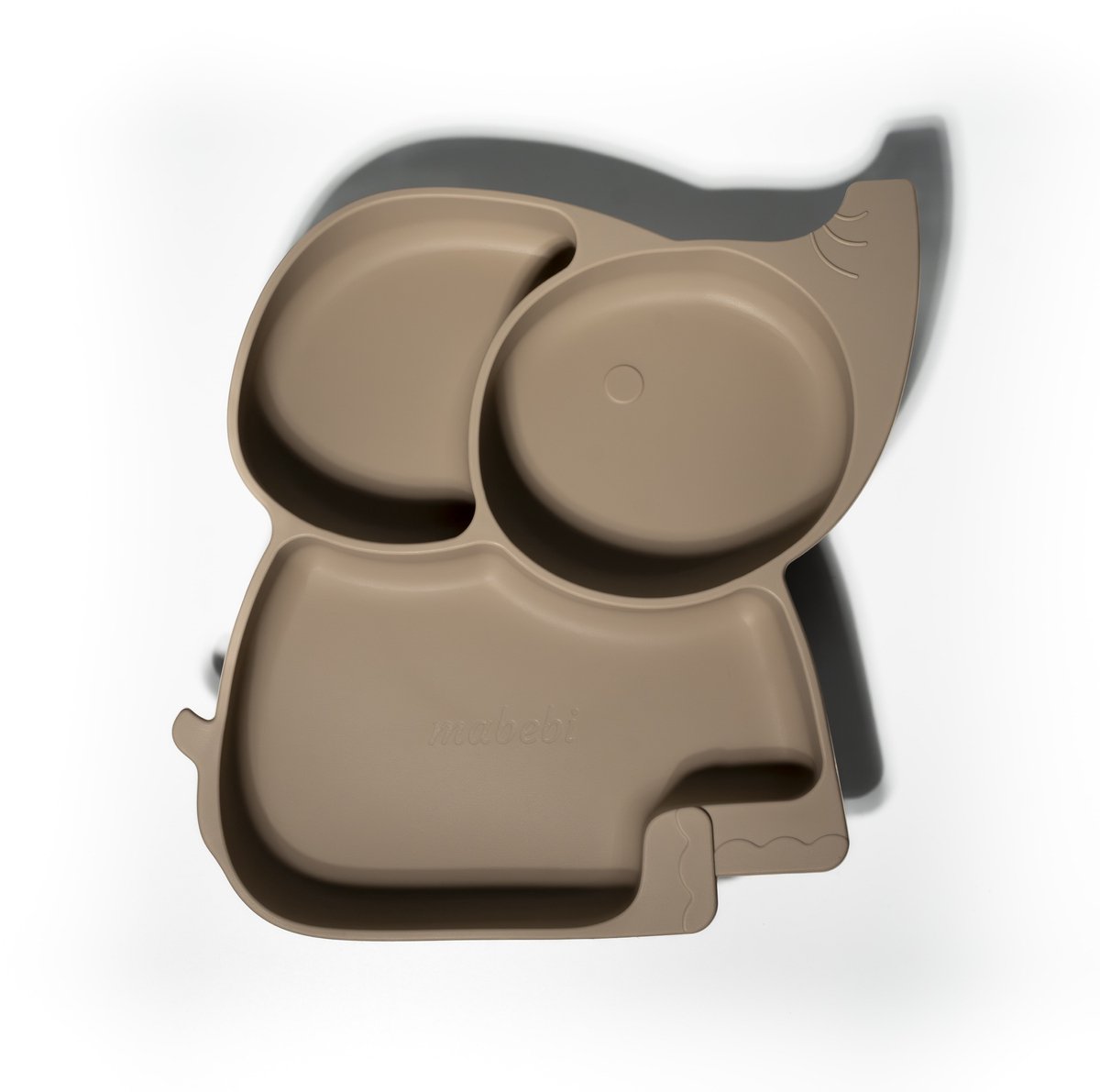 Goedkoopste Mabebi - Vakjesbord - Siliconen kinderbord met zuignap - Eetbord - Verdeelbord - Olifant Beige