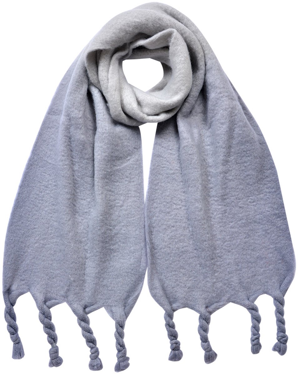 Clayre & Eef Wintersjaal Dames 32x220 cm Grijs Synthetisch