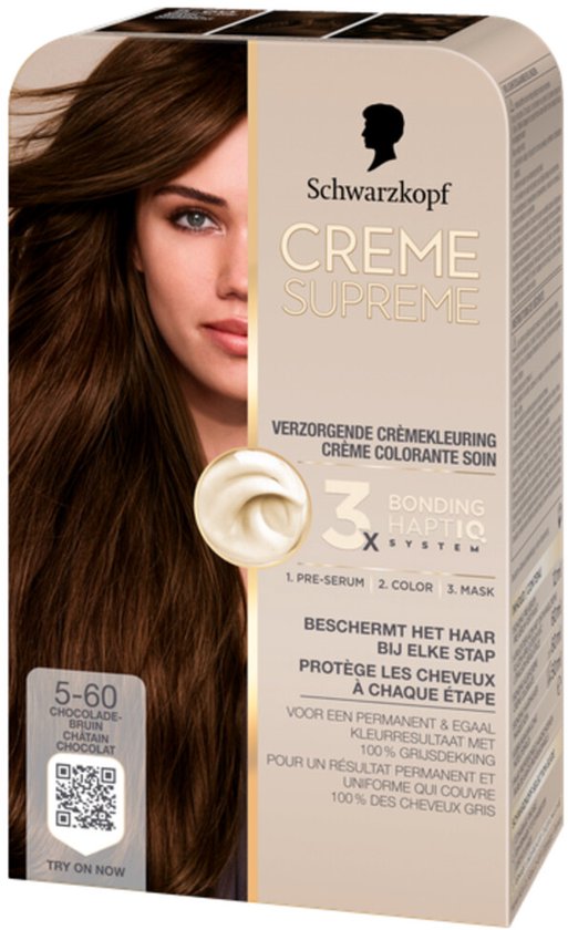 Schwarzkopf - CREME SUPREME 5-60 - Haarkleuring - Chocolade Bruin - Permanente Haarverf - Beschermt en Versterkt - Grijsdekking - 245g