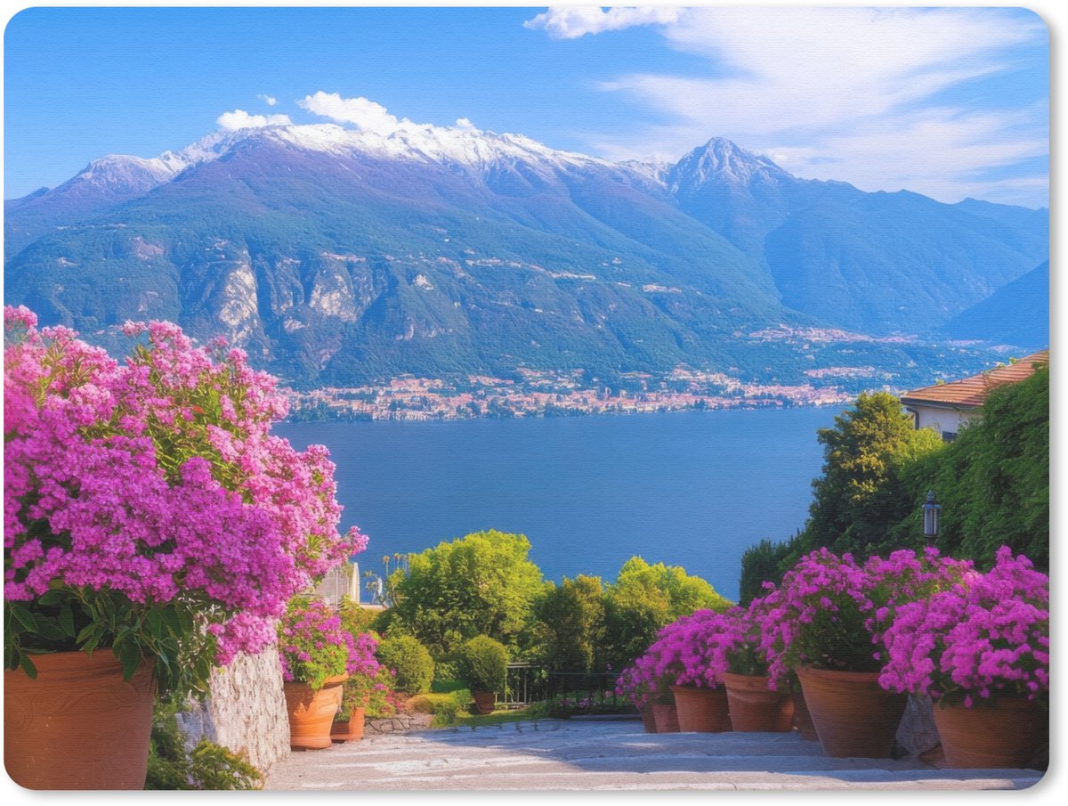 Muismat 23x19 cm - Mousepad Lake Como - Italië - Landschap - Muismatten