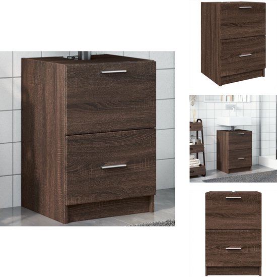 vidaXL - Wastafelkast - Wit - Bewerkt hout - 60 x 38.5 x 45 cm | Leen Bakker