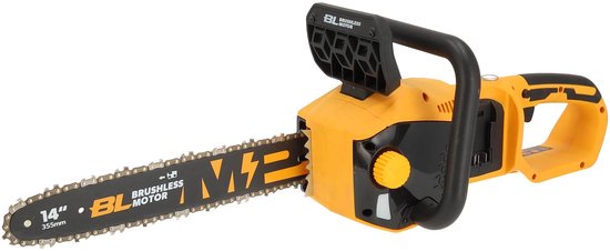 Tronçonneuse sans fil Tolsen Brushless Industrial - 20 V Li-ion - 1 000 W - Longueur de la lame : 355 mm - Vitesse de la chaîne : 6 m/s et 12 m/s - Avec 2 batteries de 4,0 Ah et 1 chargeur rapide
