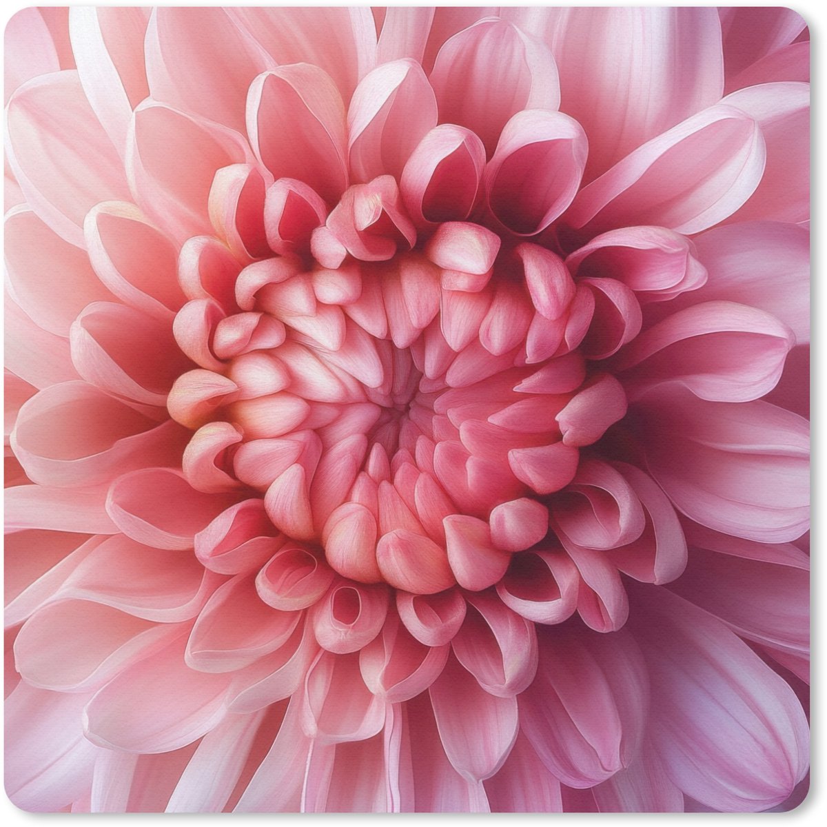 Muismat 20x20 cm - Mousepad Dahlia - Bloem - Close up - Roze - Muismatten