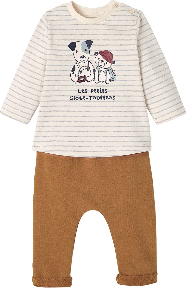 Vertbaudet Babyset T-shirt + molton broek