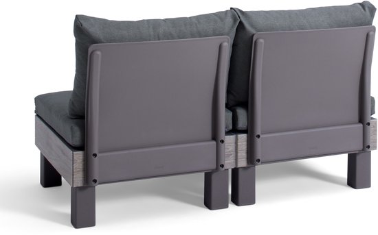 Canapé lounge 2 places Keter Signature Elements - avec coussins verts - Cappuccino/Frêne