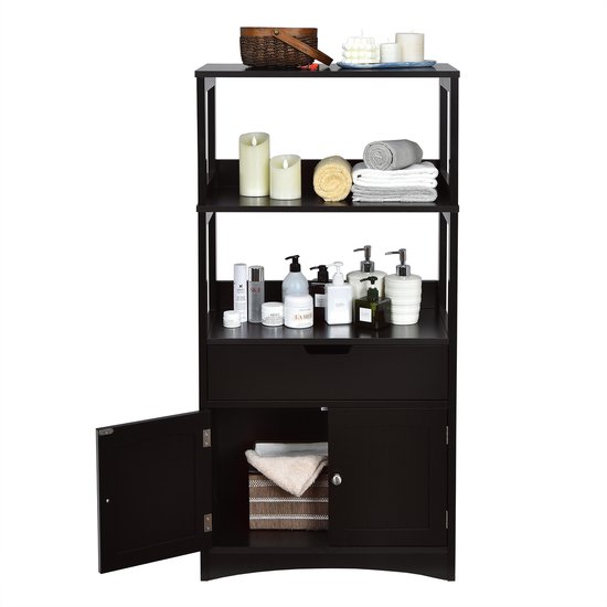 Costway - Met lades - Zwart - Modern - Badkamer - Voorraadkast