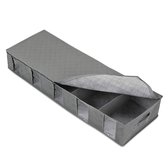 Lot De 2 Boîtes De Rangement Sous Lit 4 Compartiments - Organiseur Chaussures Pliable Gris Avec Couvercle Transparent Séparateurs Amovibles Chaussures Lot De 2 Boîtes De Rangement Sous Lit 4 Compartiments - Organiseur Chaussures Pliable Gris Avec Couvercle Transparent Séparateurs Amovibles Chaussures