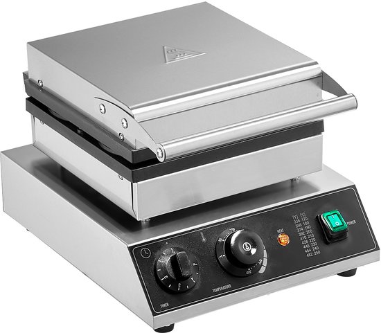 CommerciëLe Wafelmaker, 4-Delig, Rond, 1750 W, Roestvrij Staal met Antiaanbaklaag, Temperatuur- En Tijdregeling, voor Restaurant, Bakkerij, Snackbar, Familie — afbeelding 2
