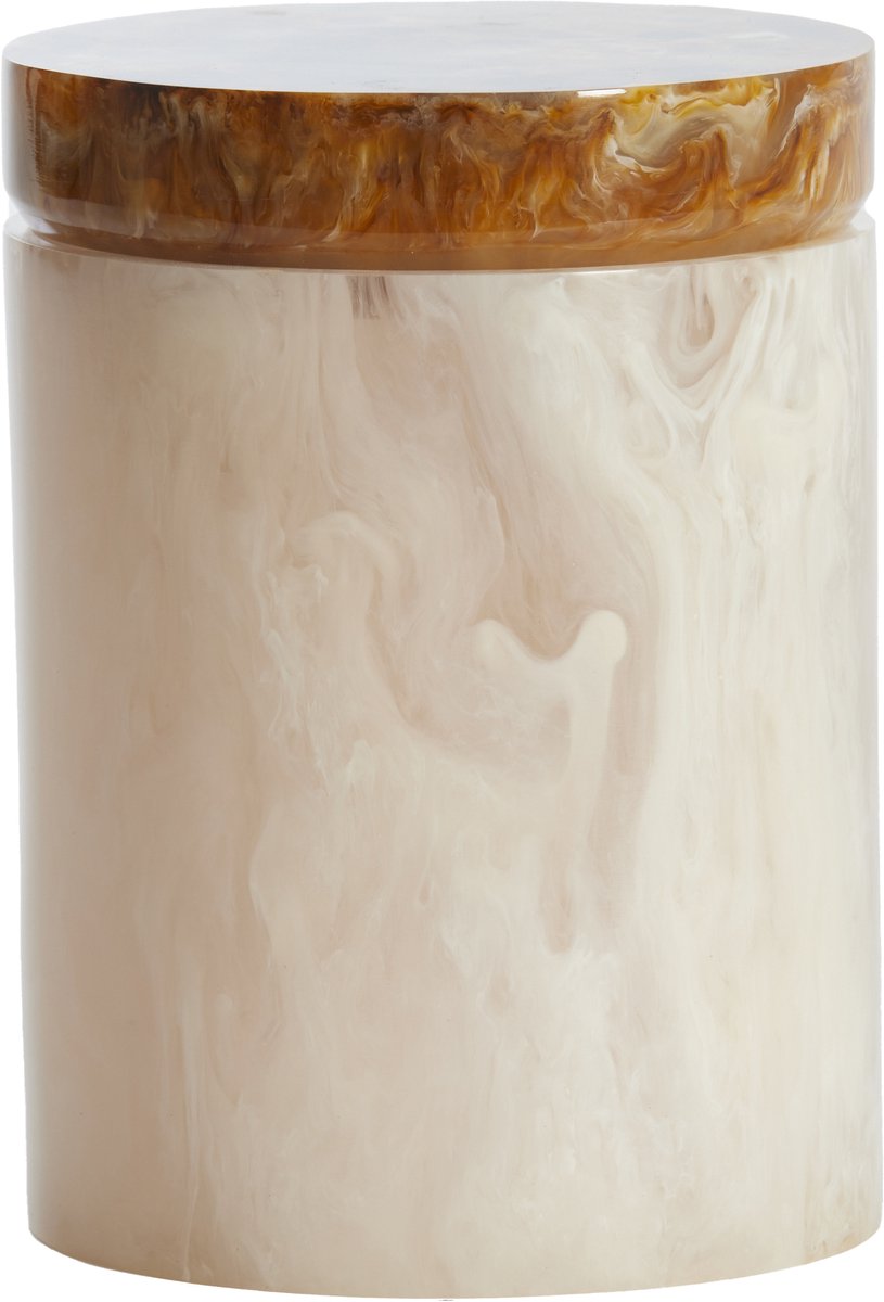 Light&living Deco box+deksel Ø13x17 cm KELIMUTU crème+bruin