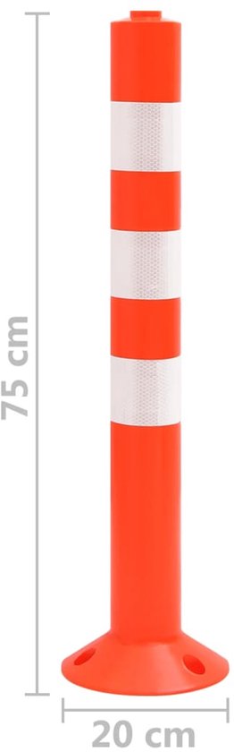 De kunststof paal met reflectorband zie je goed