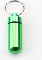 Waterdichte sleutelhanger voor medicatie/pillenkoker - GROEN