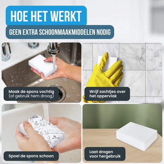 Strex Wonderspons 24 stuks - Melamine Spons - Schuursponsjes Krasvrij - Auto & Schoonmaak Spons - Vlekken Verwijderaar - Geschikt Voor Alle Oppervlakken