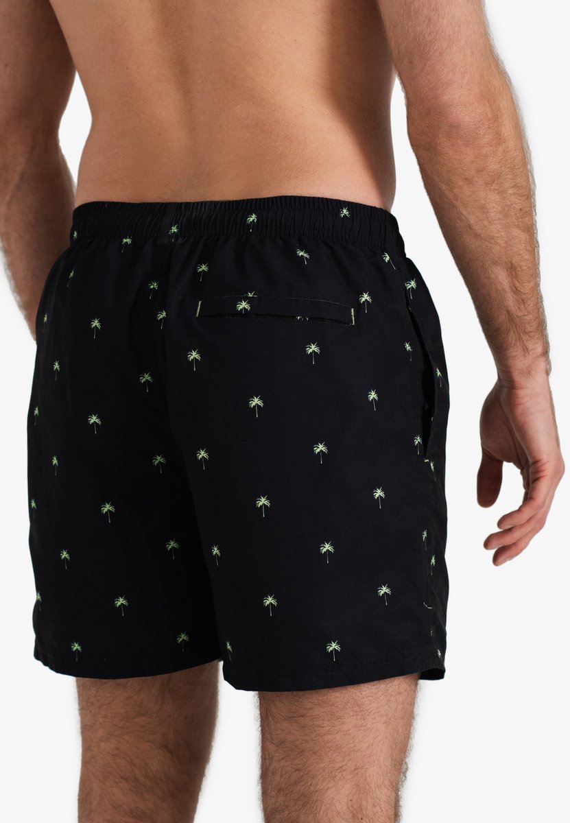 Happy Shorts Heren Zwemshort Palmbomen Zwart Print — afbeelding 5
