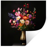 Muurstickers - Sticker Folie - Coloré - Boeket - Vase - Goud - 30x30 cm - Plakfolie - Muurstickers Kinderkamer - Adhésif Papier Peint - Papier Peint Adhésif - Sticker Folie