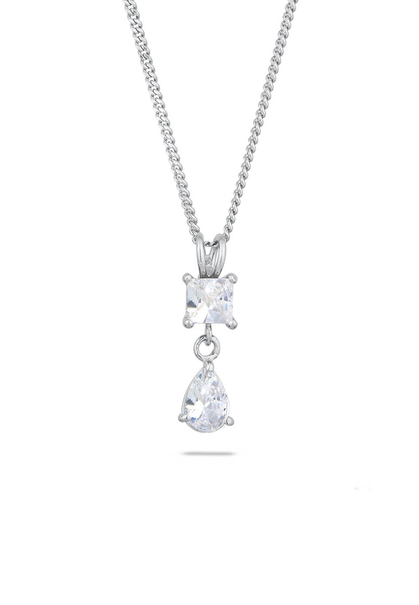 Elli - Halsketting - Ketting met steen Dames Druppel Hanger Pantserketting Zirkonia Druppel Geslepen Wit 925 Sterling Zilver 48 cm - Dames