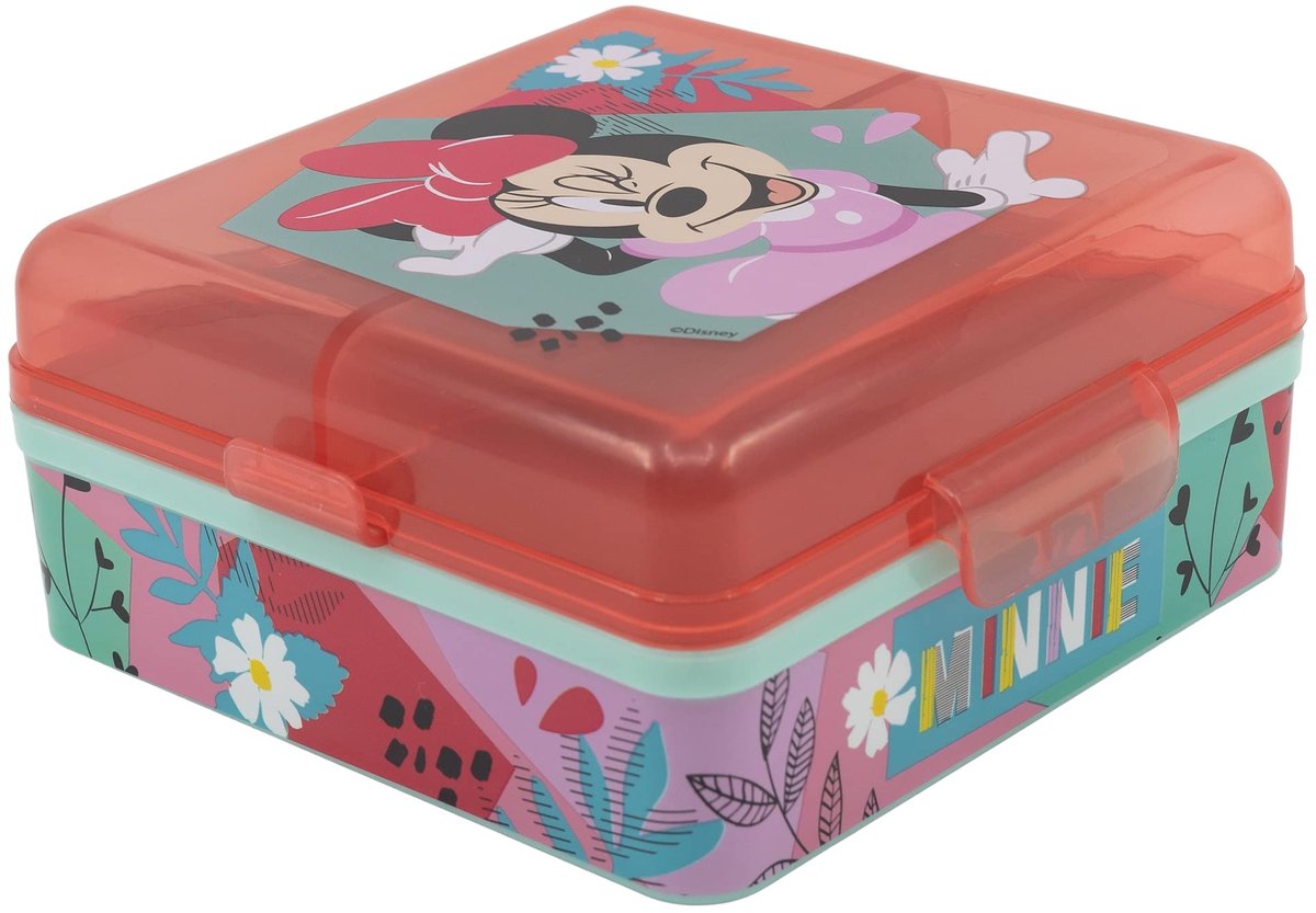 Stor LUNCHBOX MET MEERDERE VAKKEN | CUADRADA MINNIE MOUSE MUIS IS MEER MINNIE MOUSE