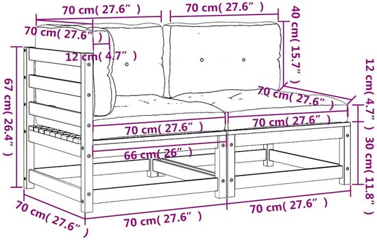 vidaXL-Tuinbank-2-zits-met-kussens-massief-grenenhout