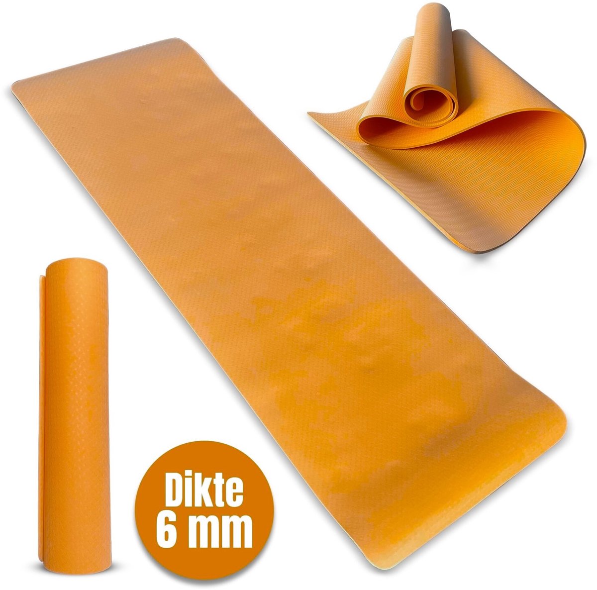 Padisport TPE Yogamat Oranje – Pilates Mat – Yoga Mat Anti Slip - Pilatesmat - Yogamat - Fitnessmat