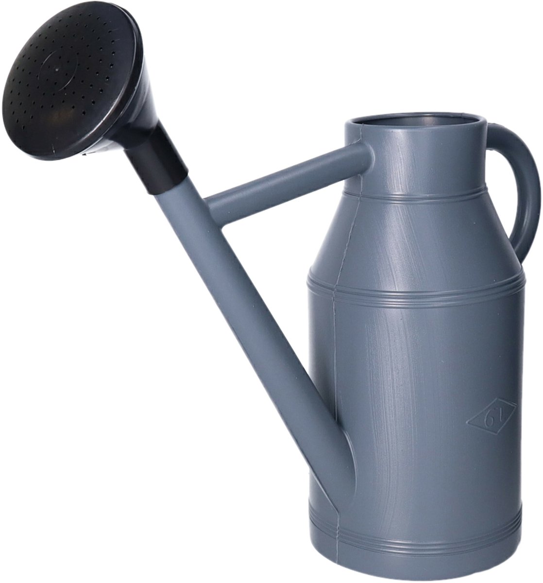 EDA Gieter - grijs - kunststof - zwarte broeskop - 6 liter - Gieters voor buiten