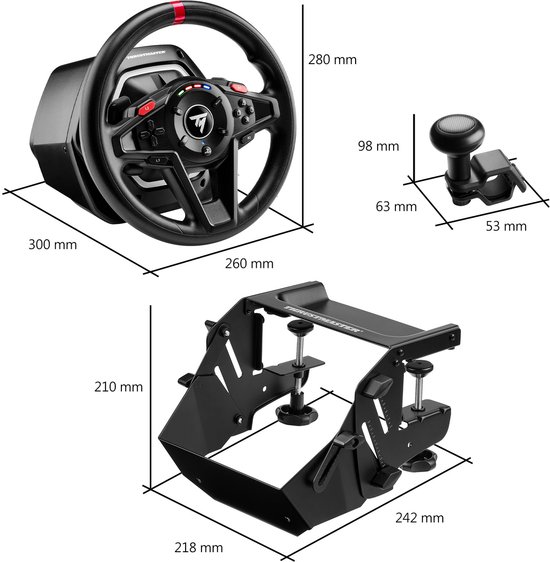 Thrustmaster T128-P SimTask Pack - voor PS5 PS4 en PC - Bundel T128-racestuur, T2PM-pedaalset en SimTask Steering Kit - dynamische Force Feedback - draaihoek tot 900° - inclusief 100% metalen bevestigingssysteem van Thrustmaster — afbeelding 4