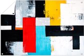 Abstracte vormen in felle kleuren - Abstractie tuinprint - Tuinschilderijen vormen - Abstract expressionisme - Tuindoek - Tuindecoratie - Tuinposter 90x60 cm