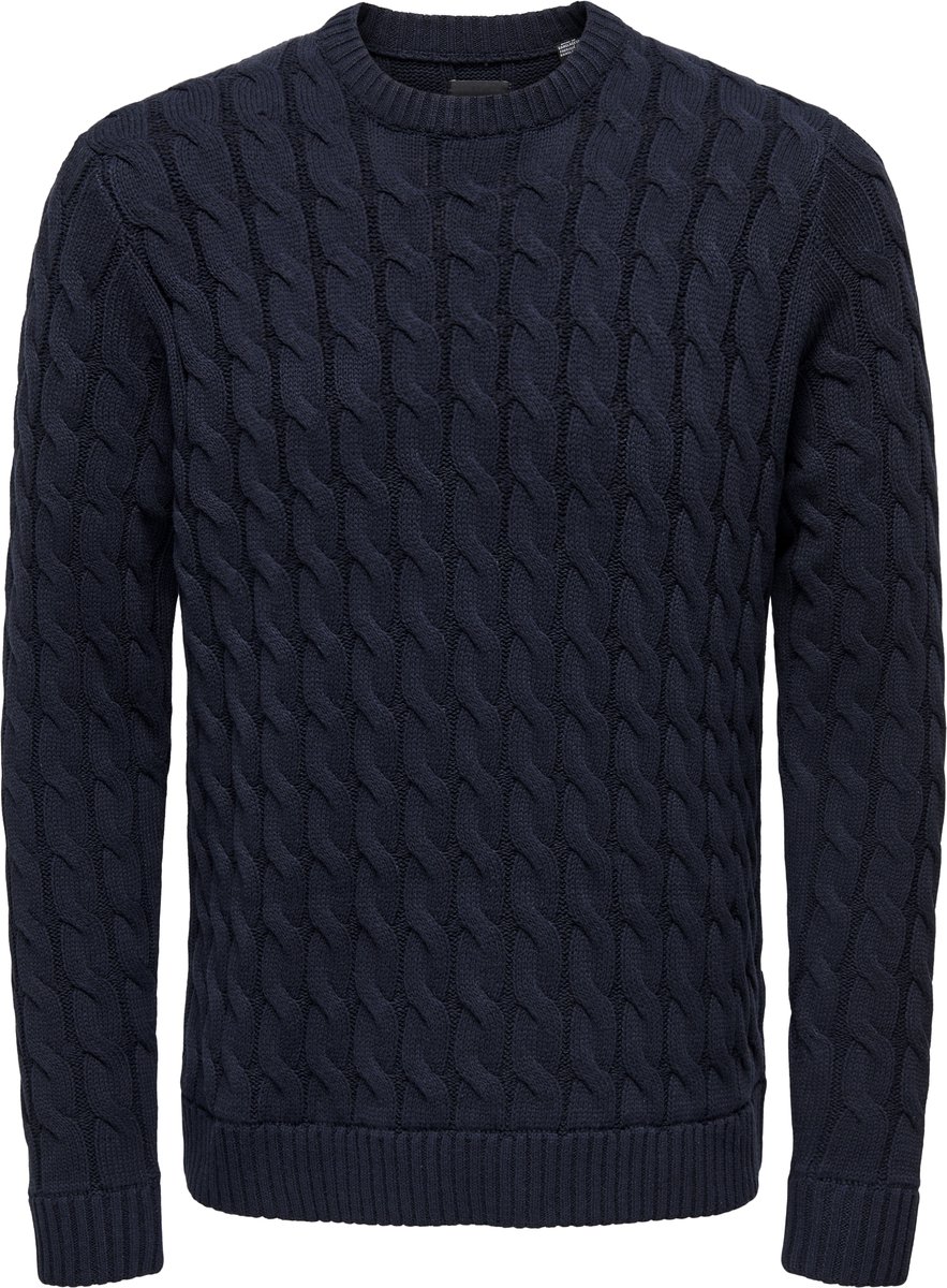 ONLY&SONS - ONSKICKER LIFE REG 3 CABLE CREW KNIT - Heren - Gebreide truien