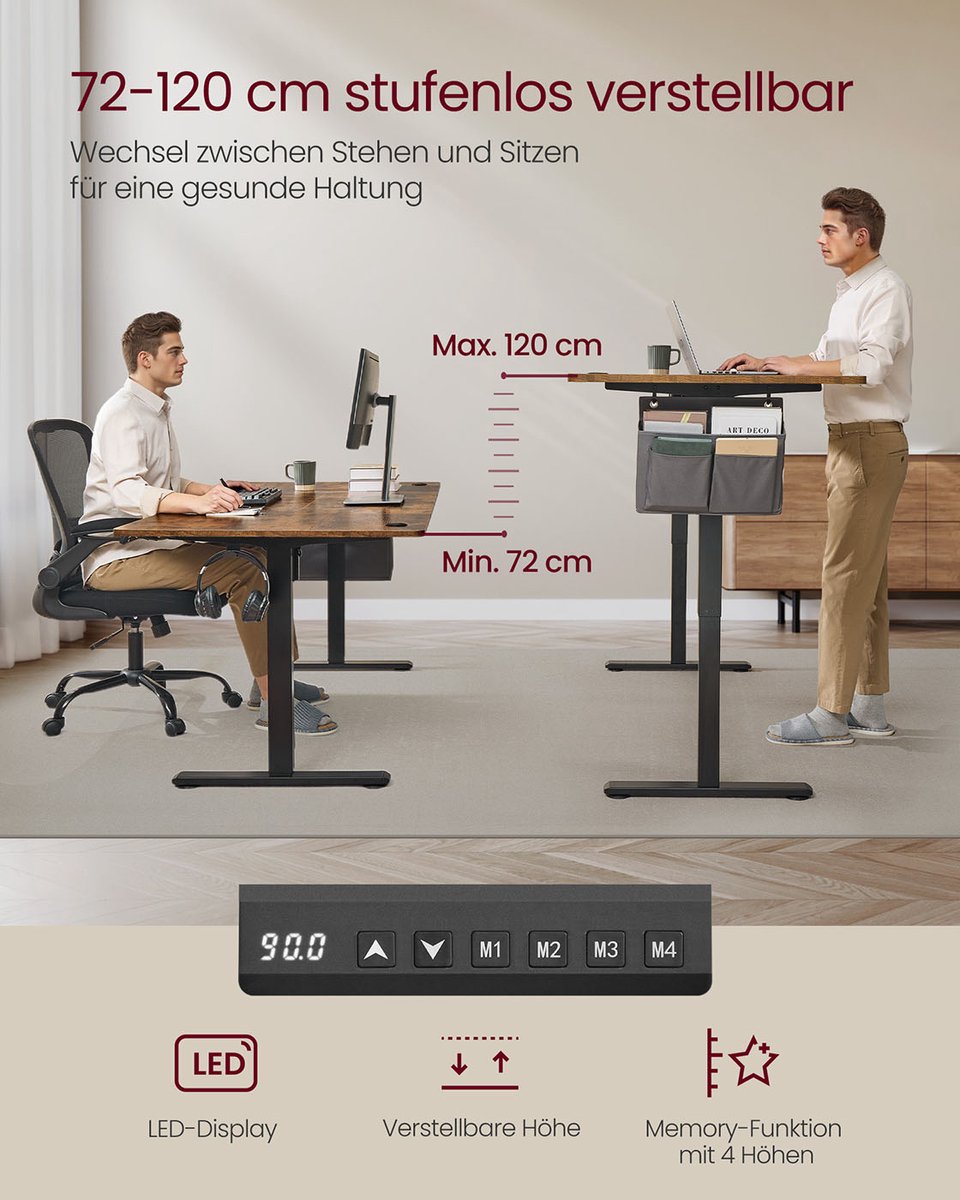 null Bureau 180x80 cm Elektrisch Verstelbaar - afbeelding 3