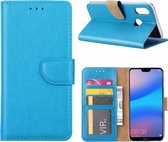 Ntech Hoesje voor Huawei P20 Lite Portemonnee / Booktype hoesje turquoise