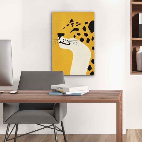 Tableau aluminium 40x60 cm - Décoration murale métal - Cheetah - Illustration - Jaune - Décoration murale métal salon - Décoration industrielle - Photo sur dibond - Accessoires industriels chambre