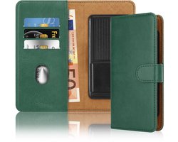 Hoesje geschikt voor HTC WILDFIRE S in LEGERGROEN met kaartslot, 360 graden beschermhoes PU lederen mobiele telefoon etui case cover
