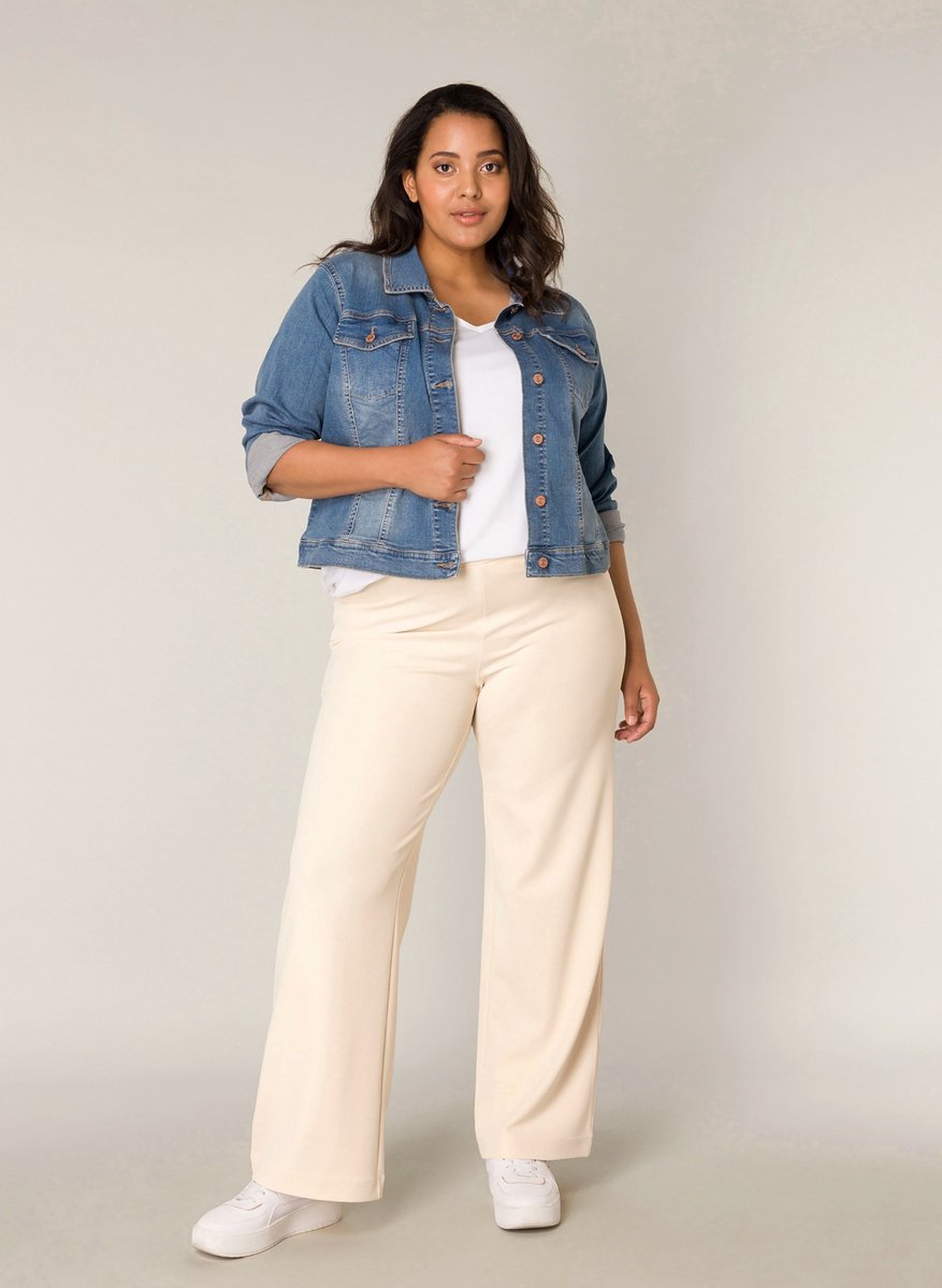 BASE LEVEL CURVY Yamila Spijkerjasje - Mid Blue - maat X-0(44)