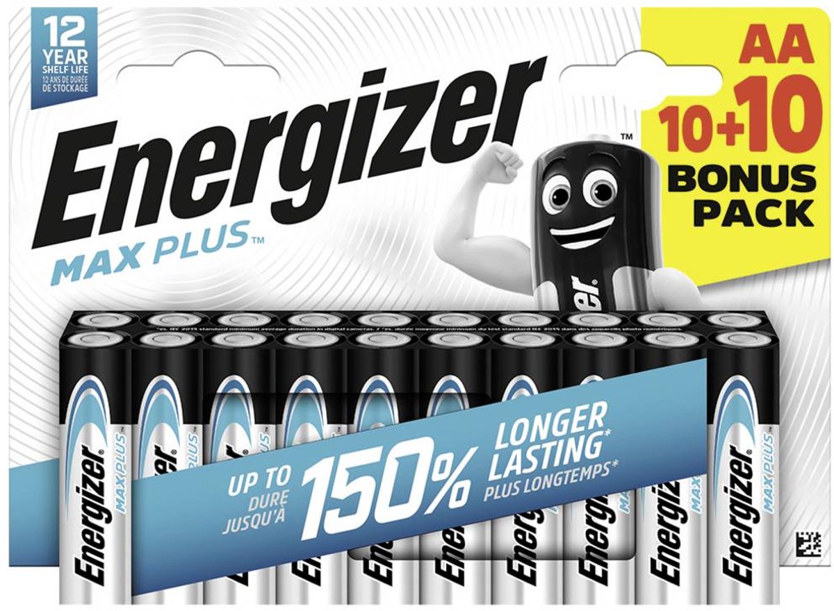 Energizer Max Plus AA batterij (penlite) Alkaline 1.5 V 20 stuk(s)