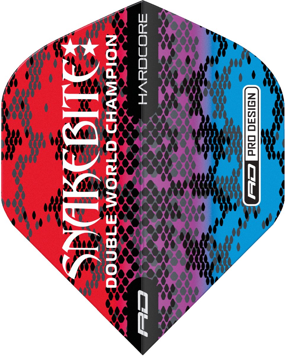 Red Dragon Peter Wright Hardcore Snakebite Multi Snakeskin Red - Dart Flights