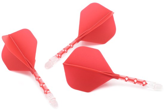 Cuesoul - ROST T19 Integrated Dart Flights - Standard Shape - Clear Red van Cuesoul — afbeelding 2