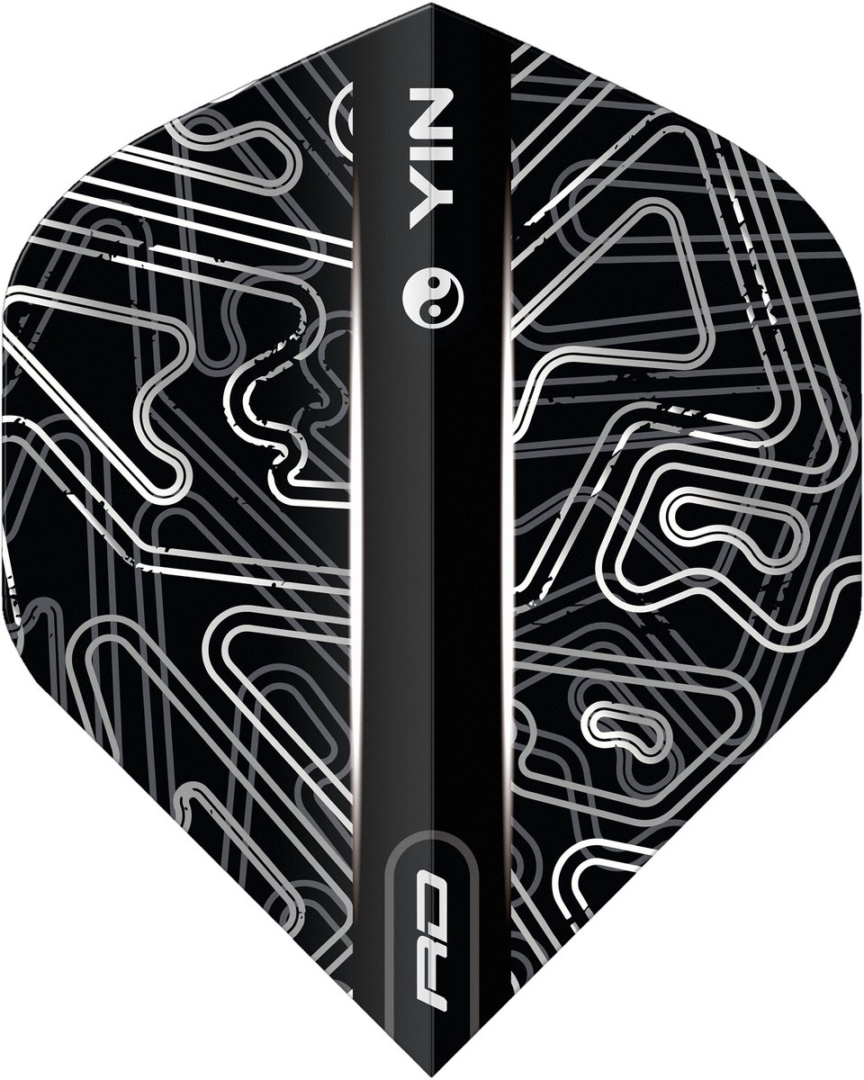 Red Dragon Yin Yang White Black - Dart Flights