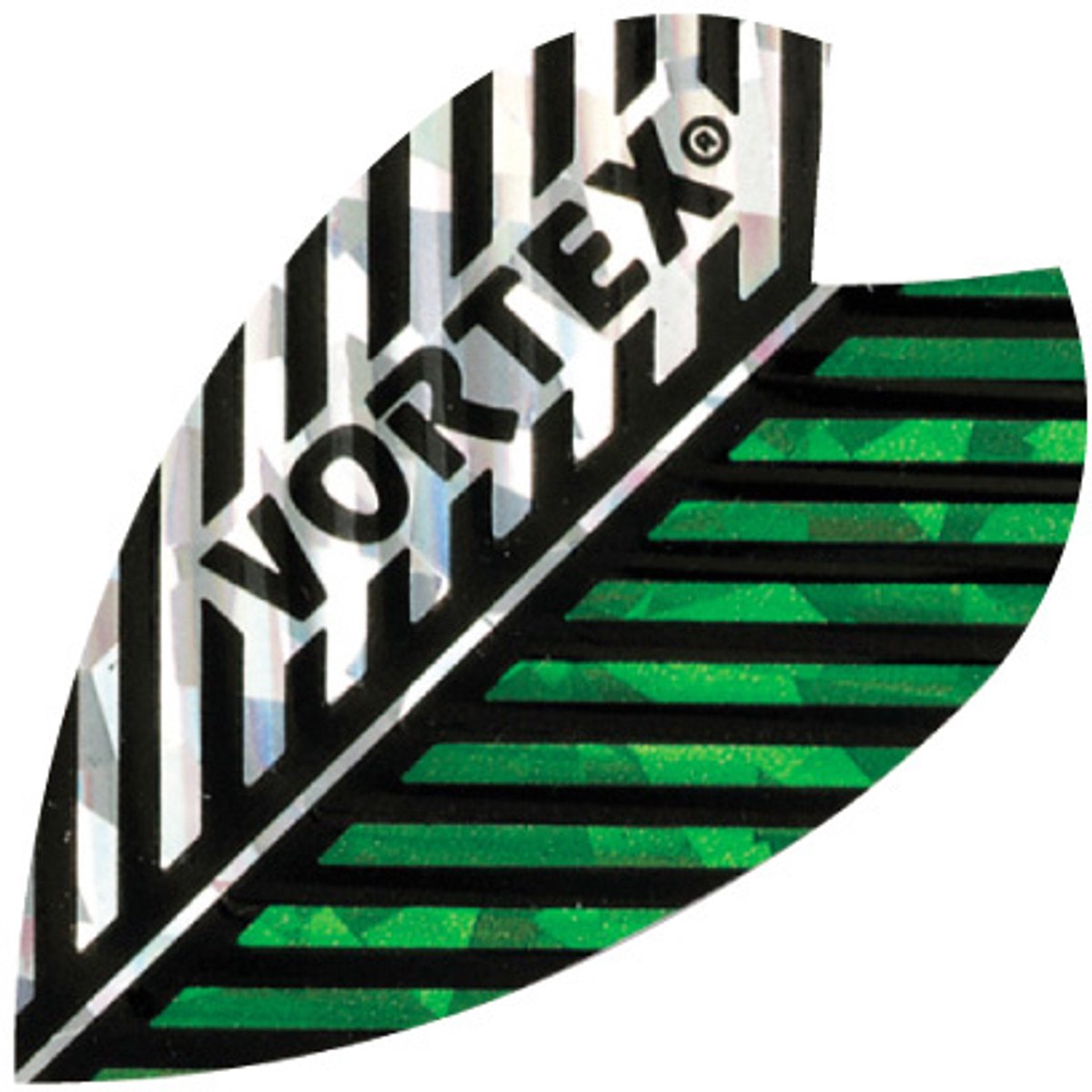 Harrows Vortex Feather Green/Silver - Dart Flights